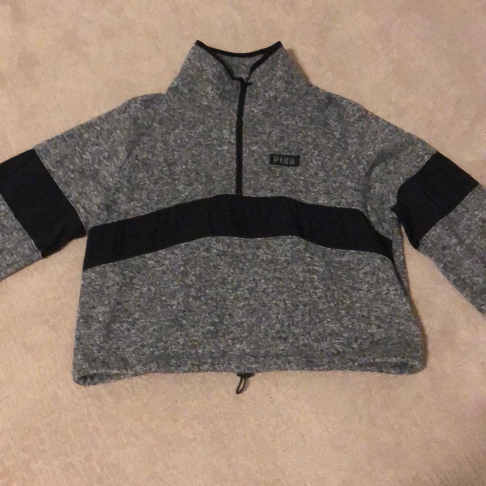 Pink cropped quarter zip